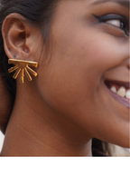 Golden Horizon Brass Stud Earrings | Afterlight Collection