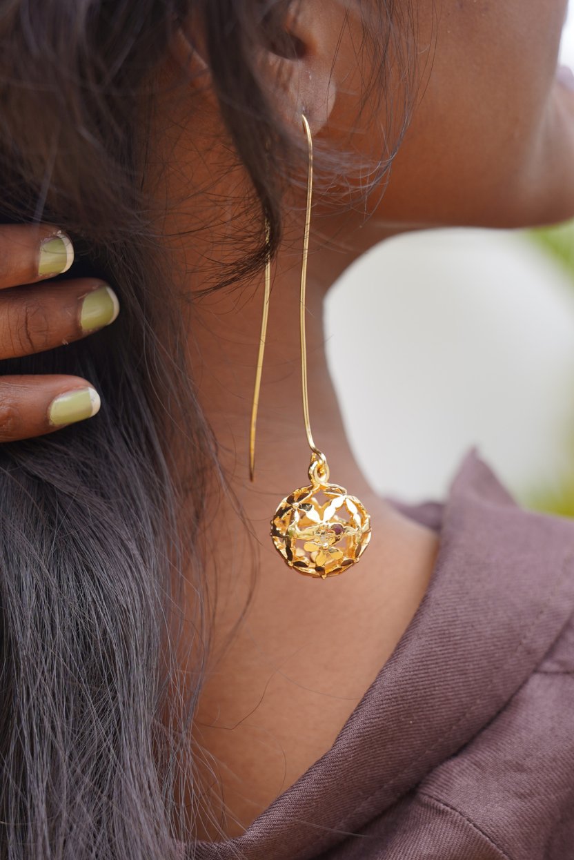 Floating Bloom Brass Dangle Earrings | Wildflower Theory
