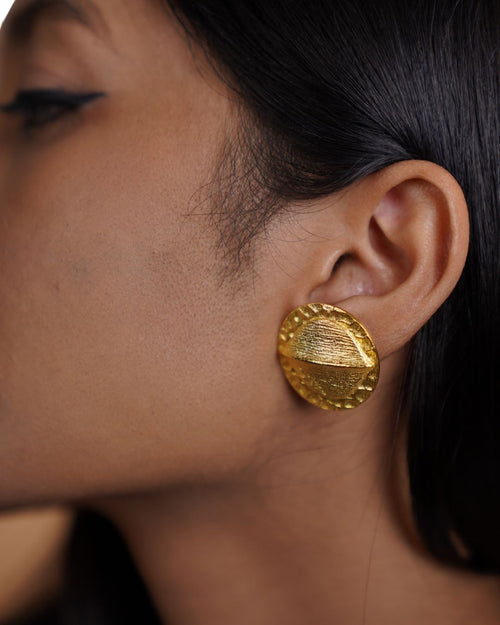Anantha Brass Stud Earrings | Unearthed