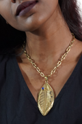 Sylva Brass Leaf Pendant Necklace | Unearthed Collection