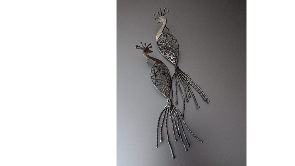 Peacock Lattice Dangle Earrings