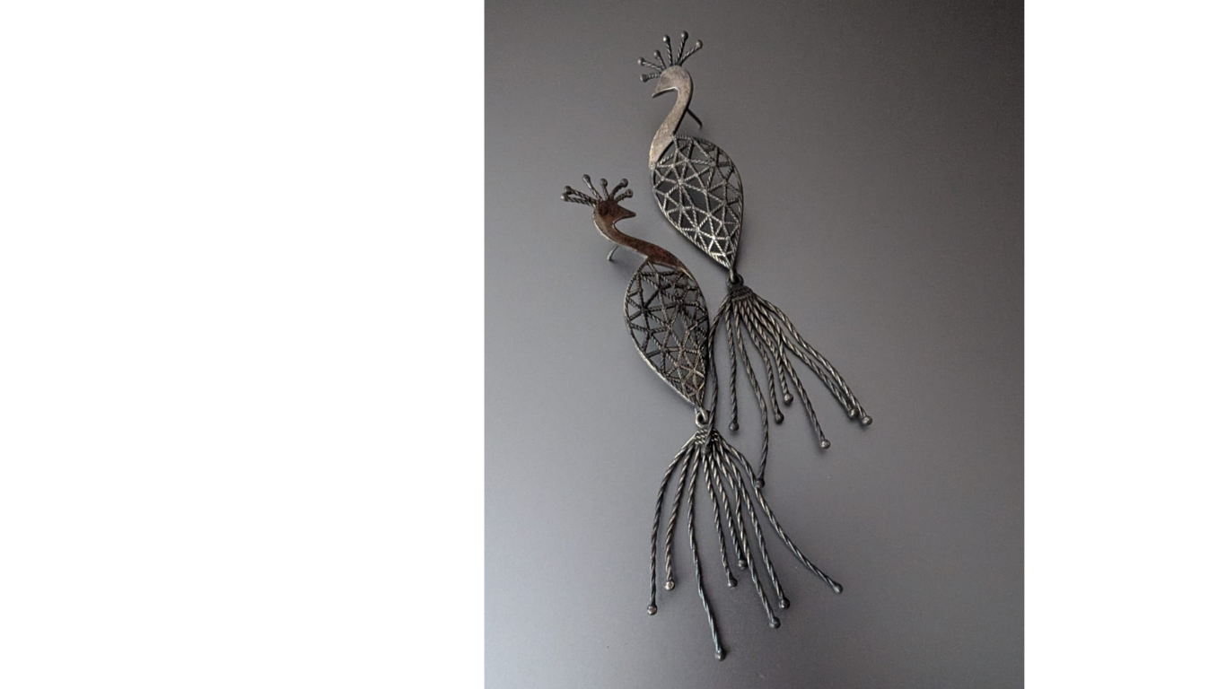 Peacock Lattice Dangle Earrings